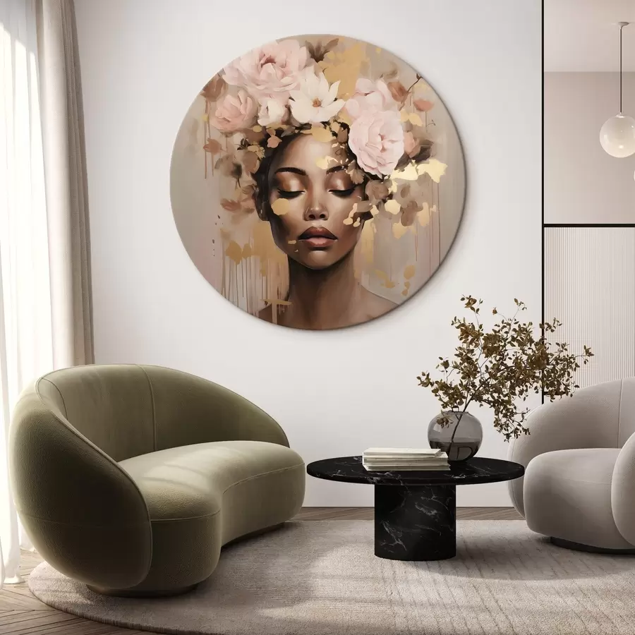  Peintures Fille avec couronne de fleurs r42814