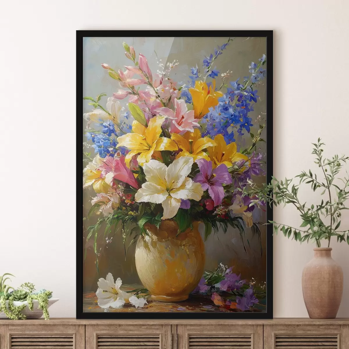Affiche Bouquet lumineux dans le style de la peinture à l'huile f42864