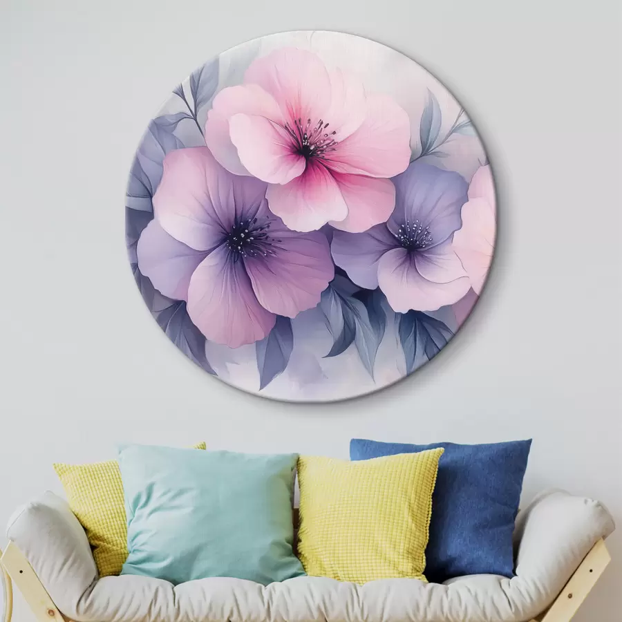  Schilderijen Delicate roze en paarse bloemen r42851