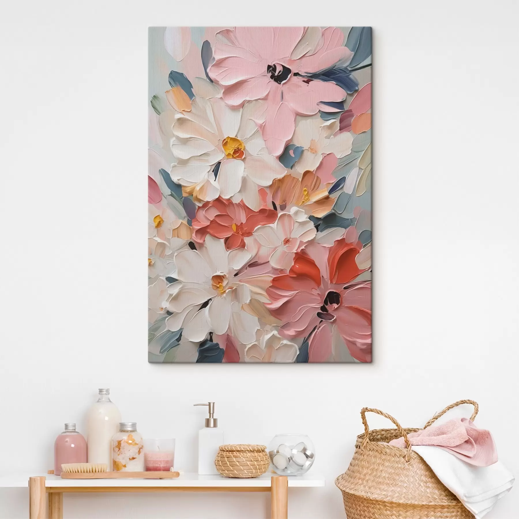 Fotobehang Bloemen abstract imitatieschilderij s42843