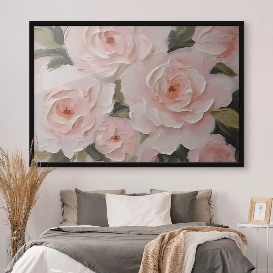 Fotobehang Delicate rozen imitatie van schilderij f42831