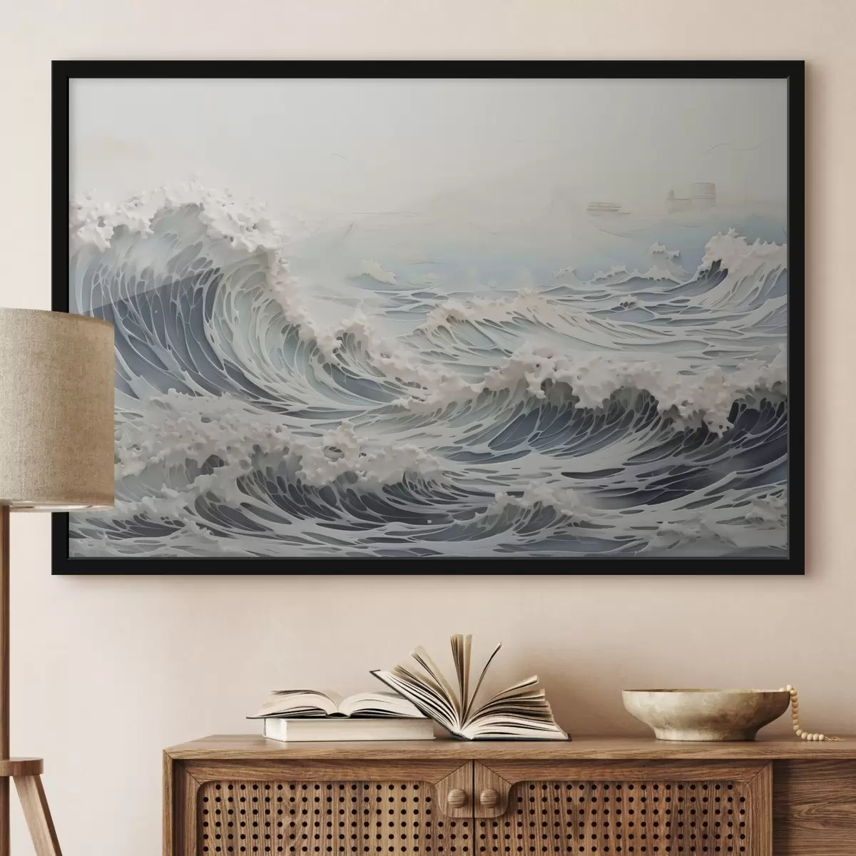 Poster Golven imitatieschilderij f42832