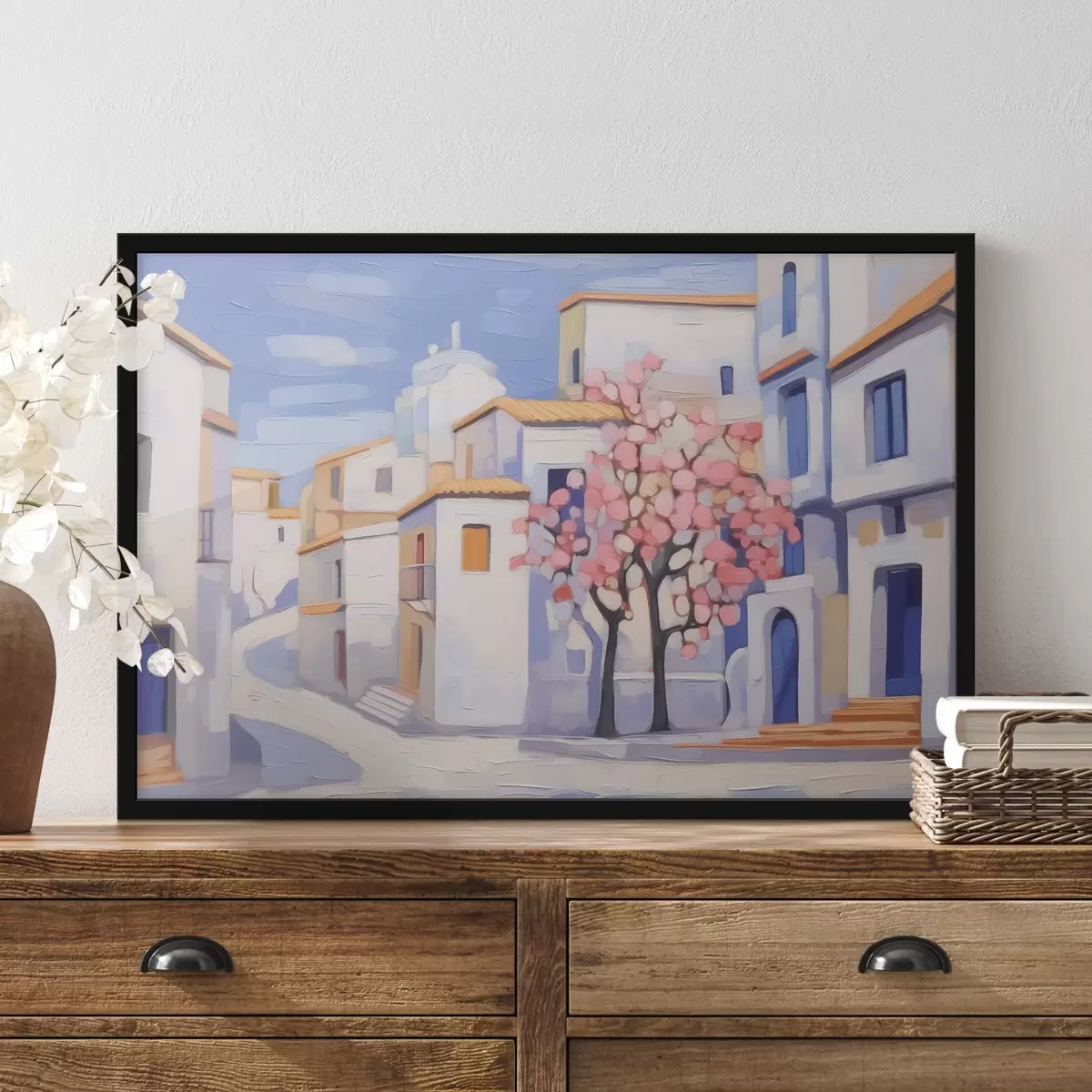 Poster Stadsgezicht imitatieschilderij f42833