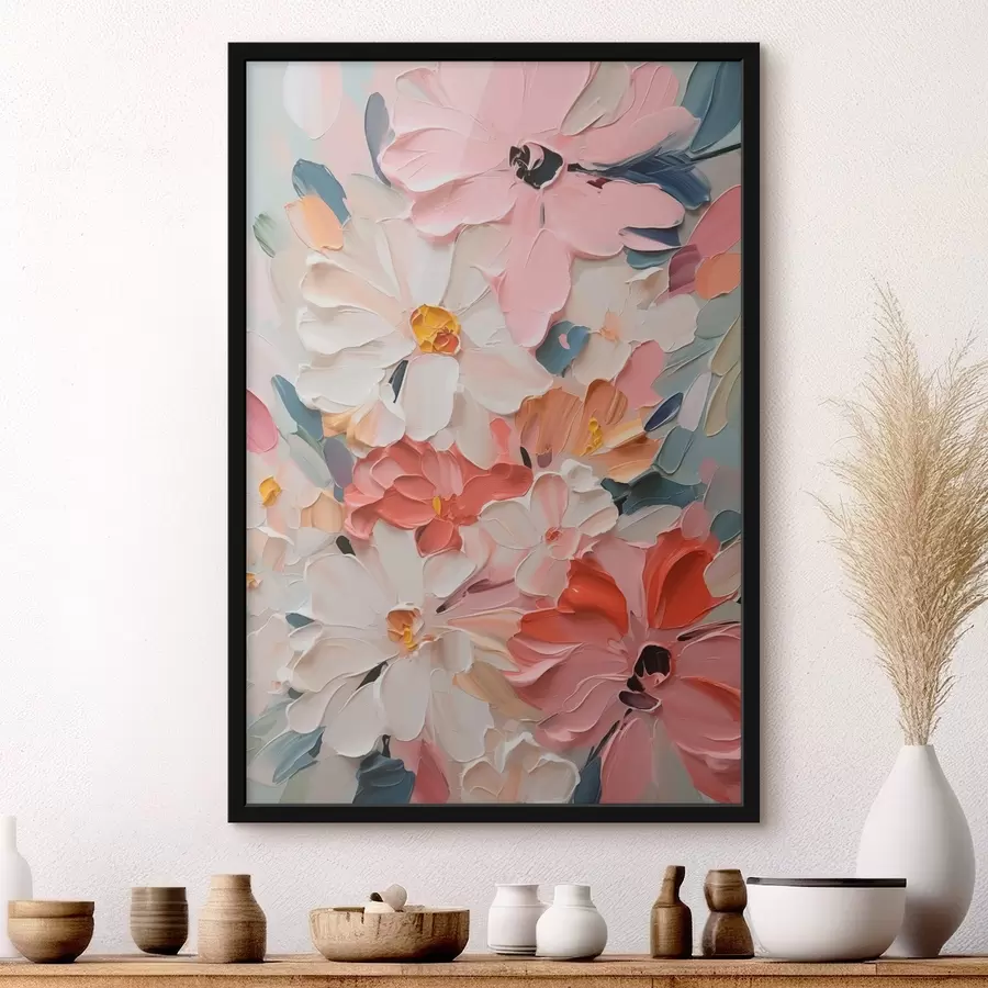  Schilderijen Bloemen abstract imitatieschilderij f42843