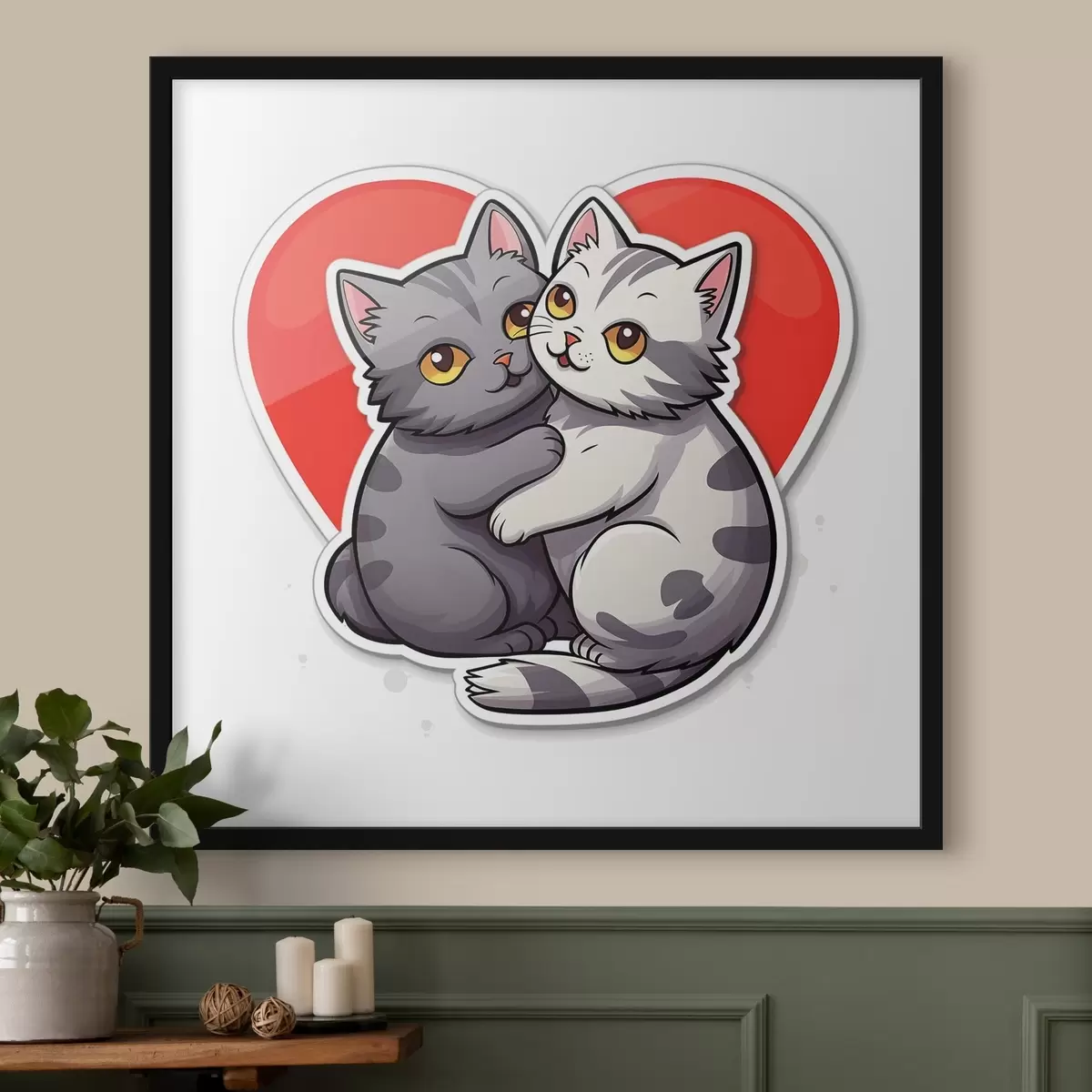 Affiche Deux chats amoureux f42881