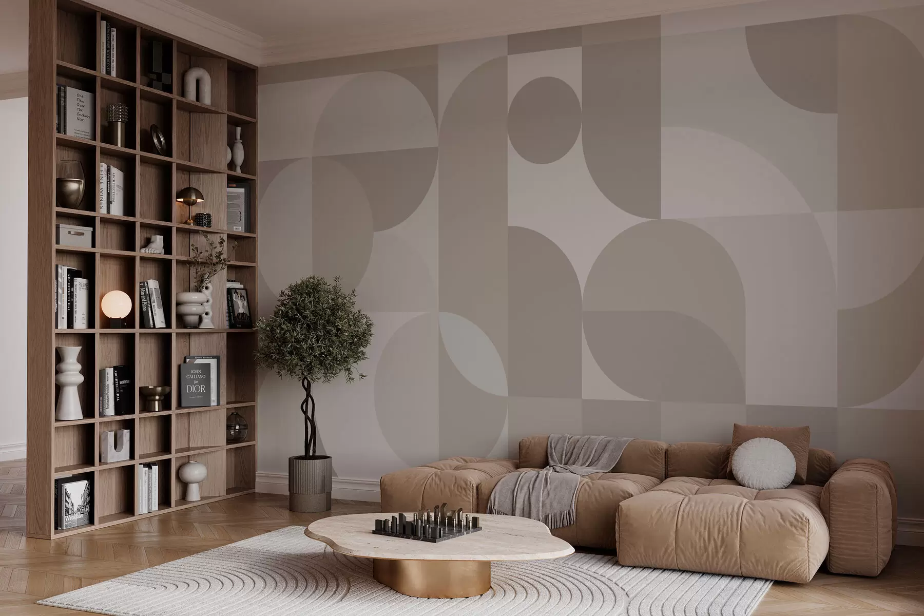 Fotobehang Stijlvolle geometrietrend w03058