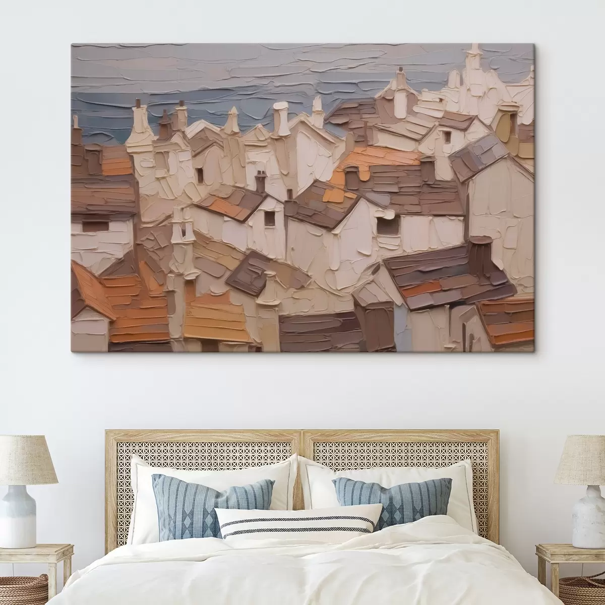  Schilderijen Daken van huizen abstracte imitatie van schilderij s42910