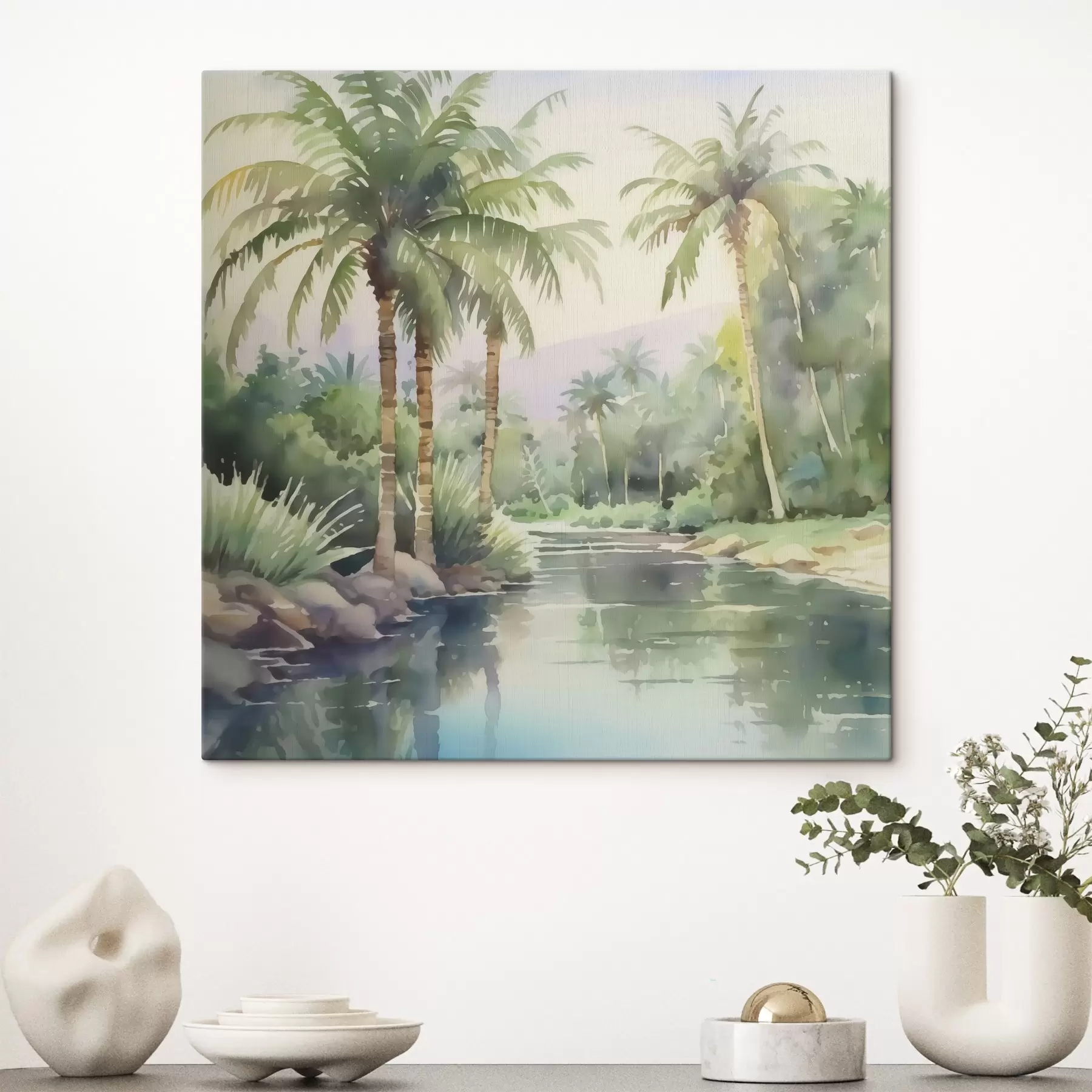 Papier peint photo Paysage tropical imitation aquarelle s42912