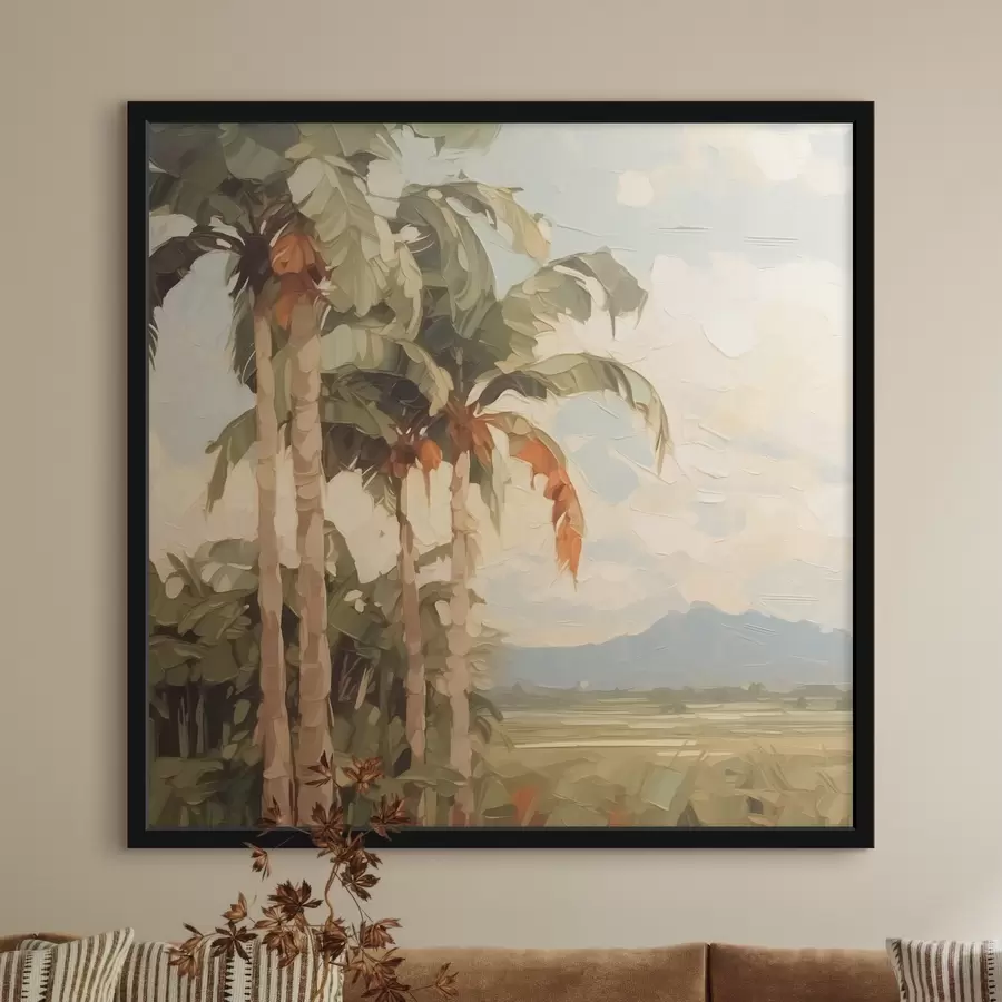 Fotobehang Palmbomen imitatieschilderij f42898