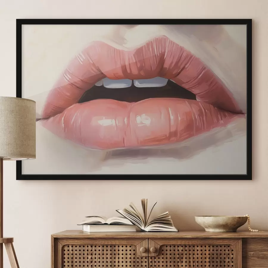 Fotobehang Lippen imitatieschilderij f42909