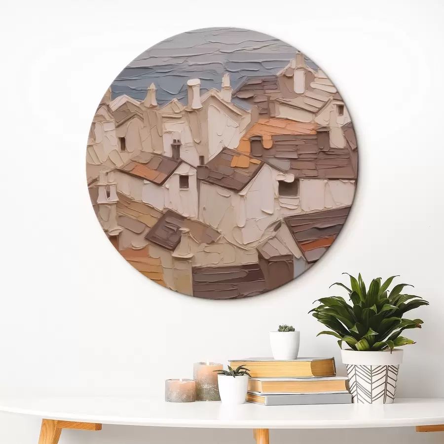  Schilderijen Daken van huizen abstracte imitatie van schilderij r42910