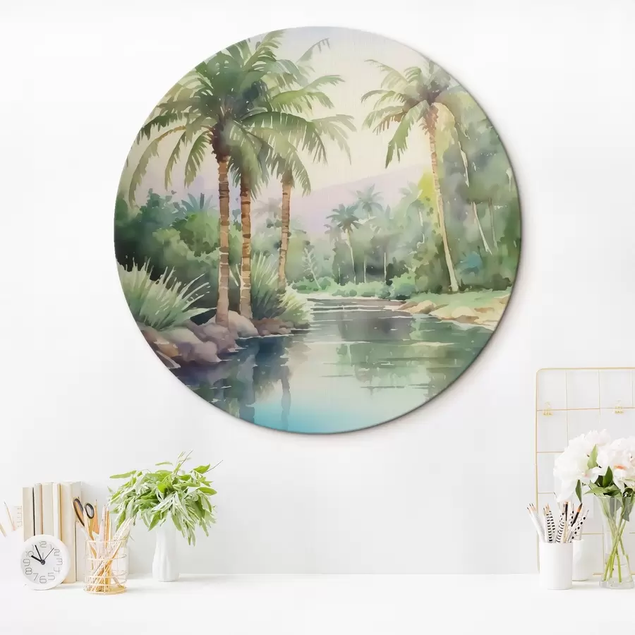  Schilderijen Tropisch landschap imitatie aquarel r42912