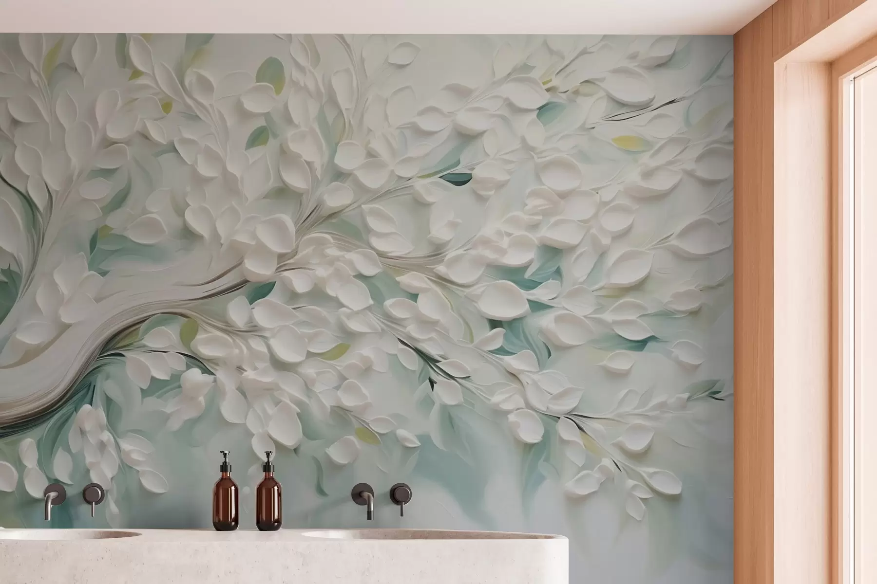 Papier peint photo Imitation d'arbre abstrait à coups de pinceau w03065