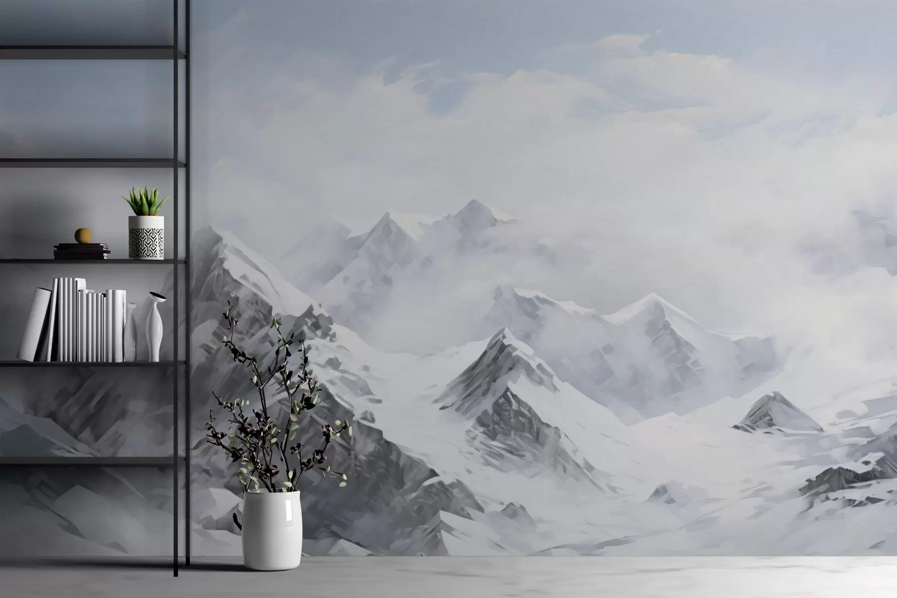 Fotobehang Besneeuwde bergen w03125
