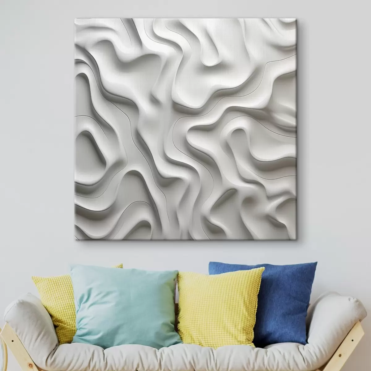  Schilderijen Witte abstracte golven s42891