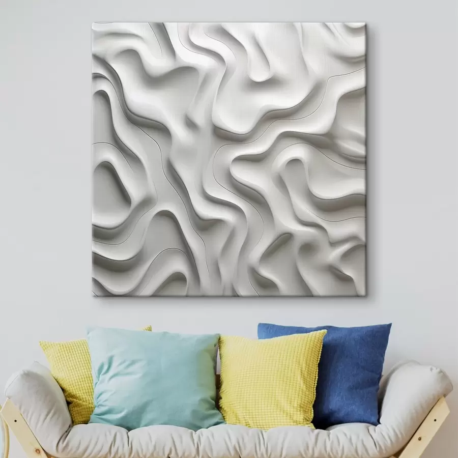  Schilderijen Witte abstracte golven s42891