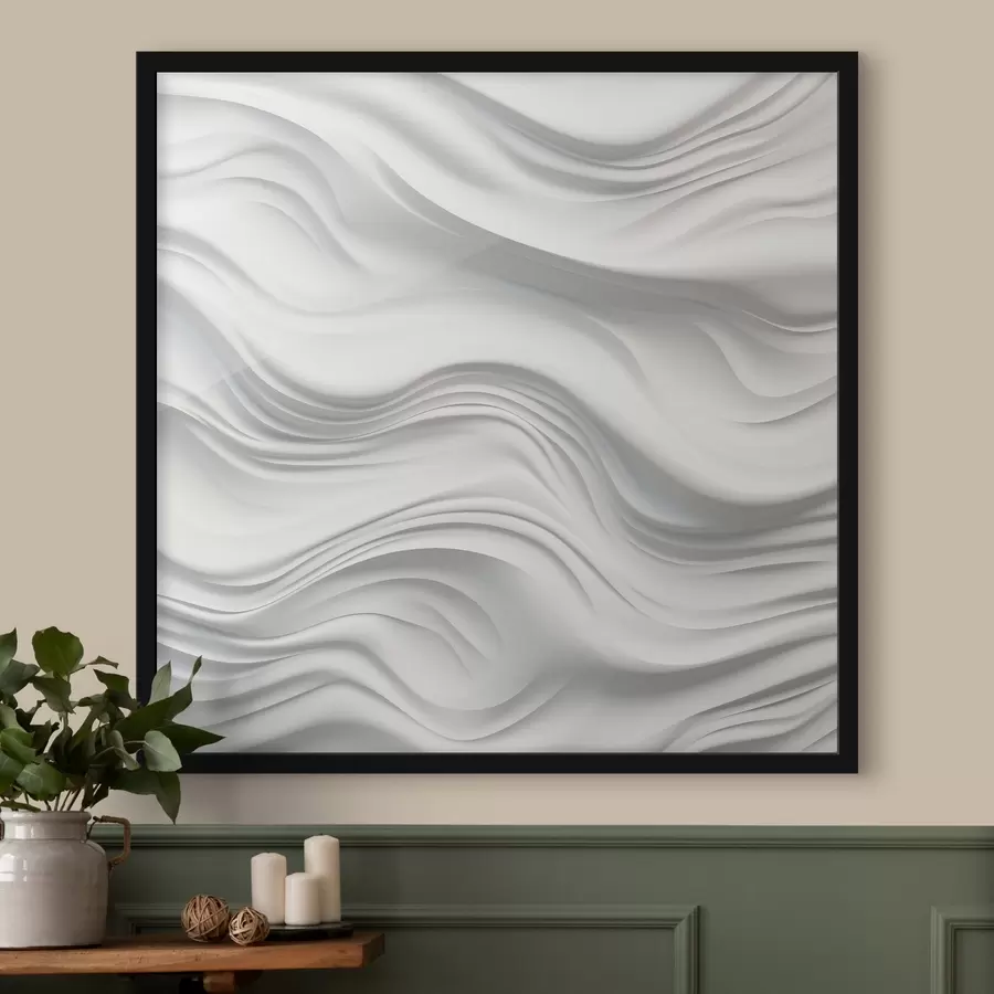 Fotobehang Imitatie van modellering, volumetrische abstracte golven f42892