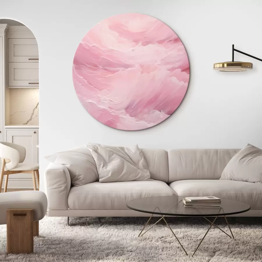  Schilderijen Abstract roze landschap met gladde golfachtige vormen r42929