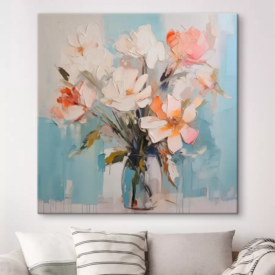  Peintures Fleurs abstraites dans un vase s42965