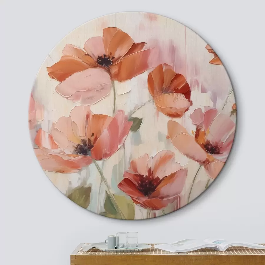  Schilderijen Abstract klaprozen imitatieschilderij r42956