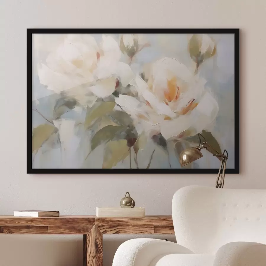 Fotobehang Witte bloemen abstract f42963