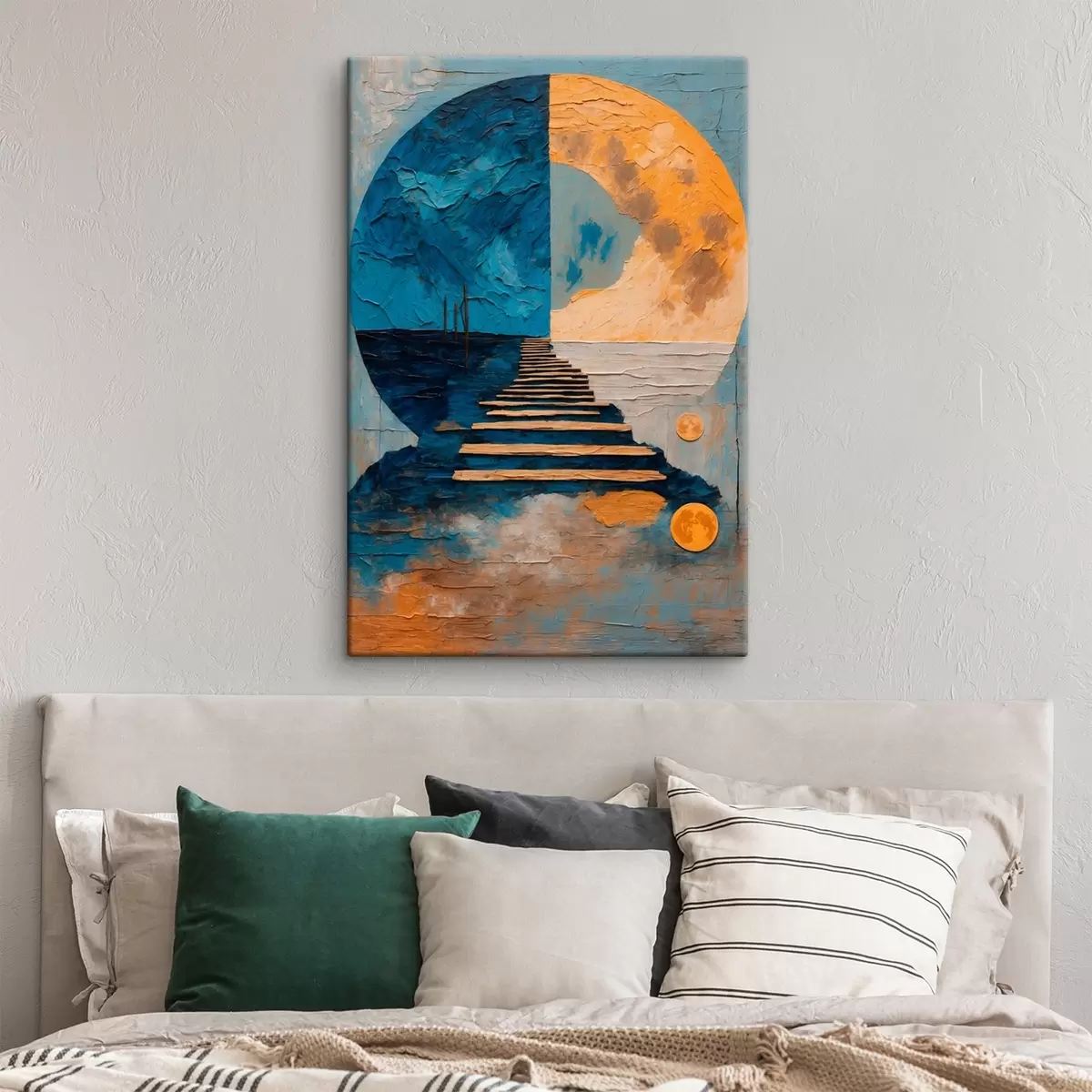  Schilderijen Pad naar twee fasen van de maan in olieverfstijl s42776