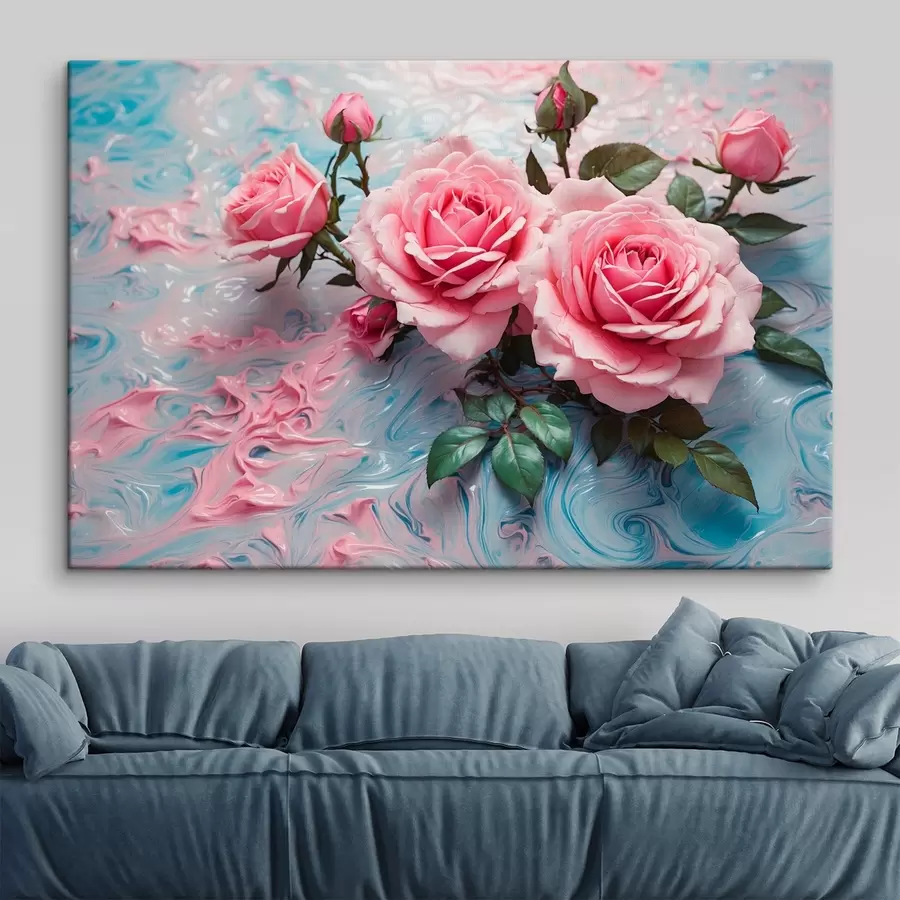  Schilderijen Rozen op abstracte wazige achtergrond s42919