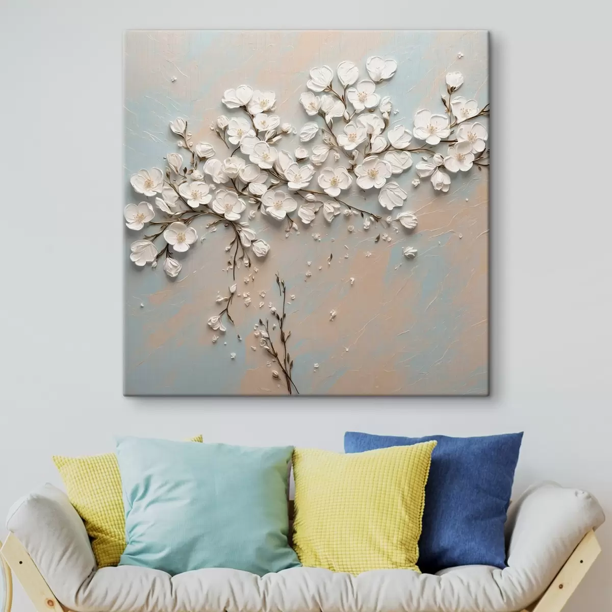  Peintures Petites fleurs blanches à l'acrylique s42921