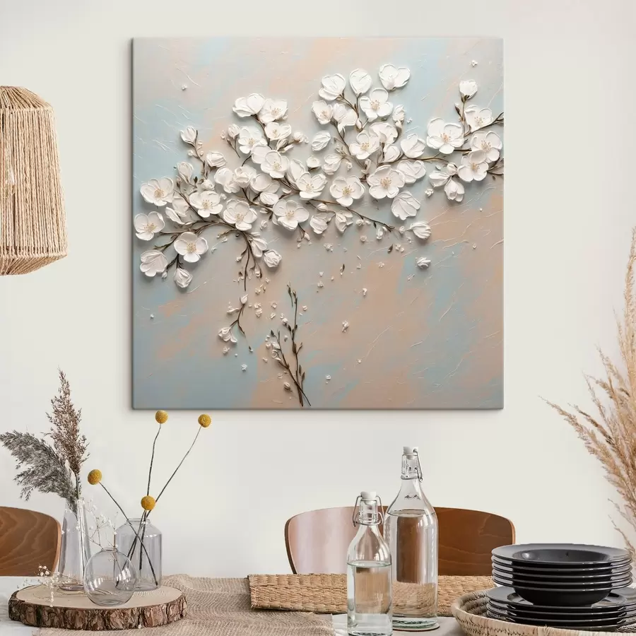  Peintures Petites fleurs blanches à l'acrylique s42921