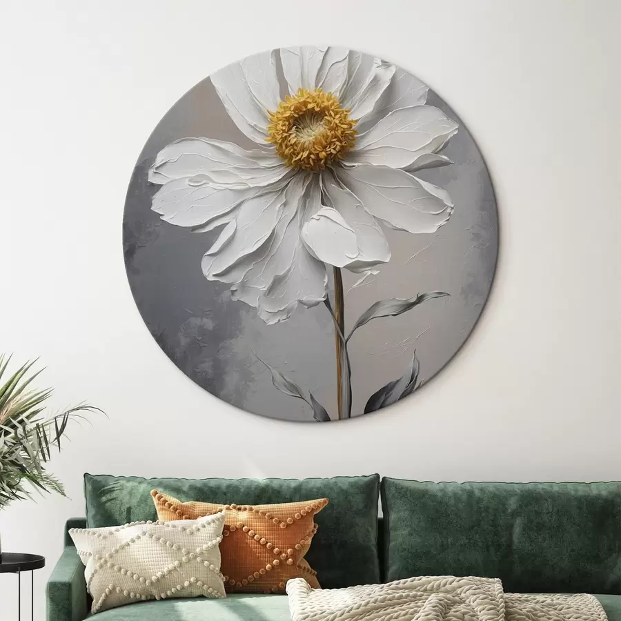  Schilderijen Kamille op witte achtergrond in olieverfschilderij stijl r42758