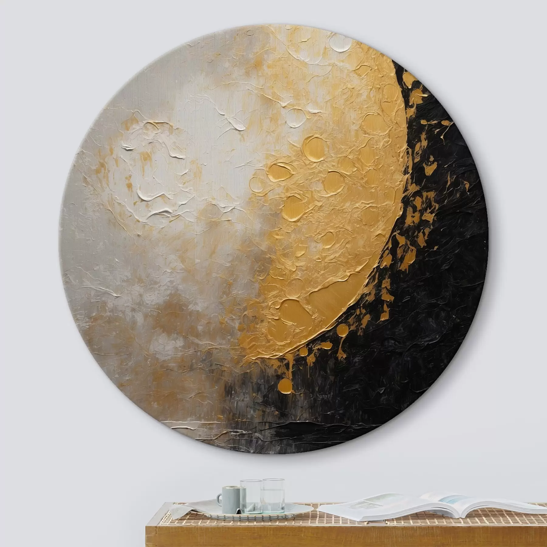 Fotobehang De maan in de stijl van olieverfschilderkunst r42766