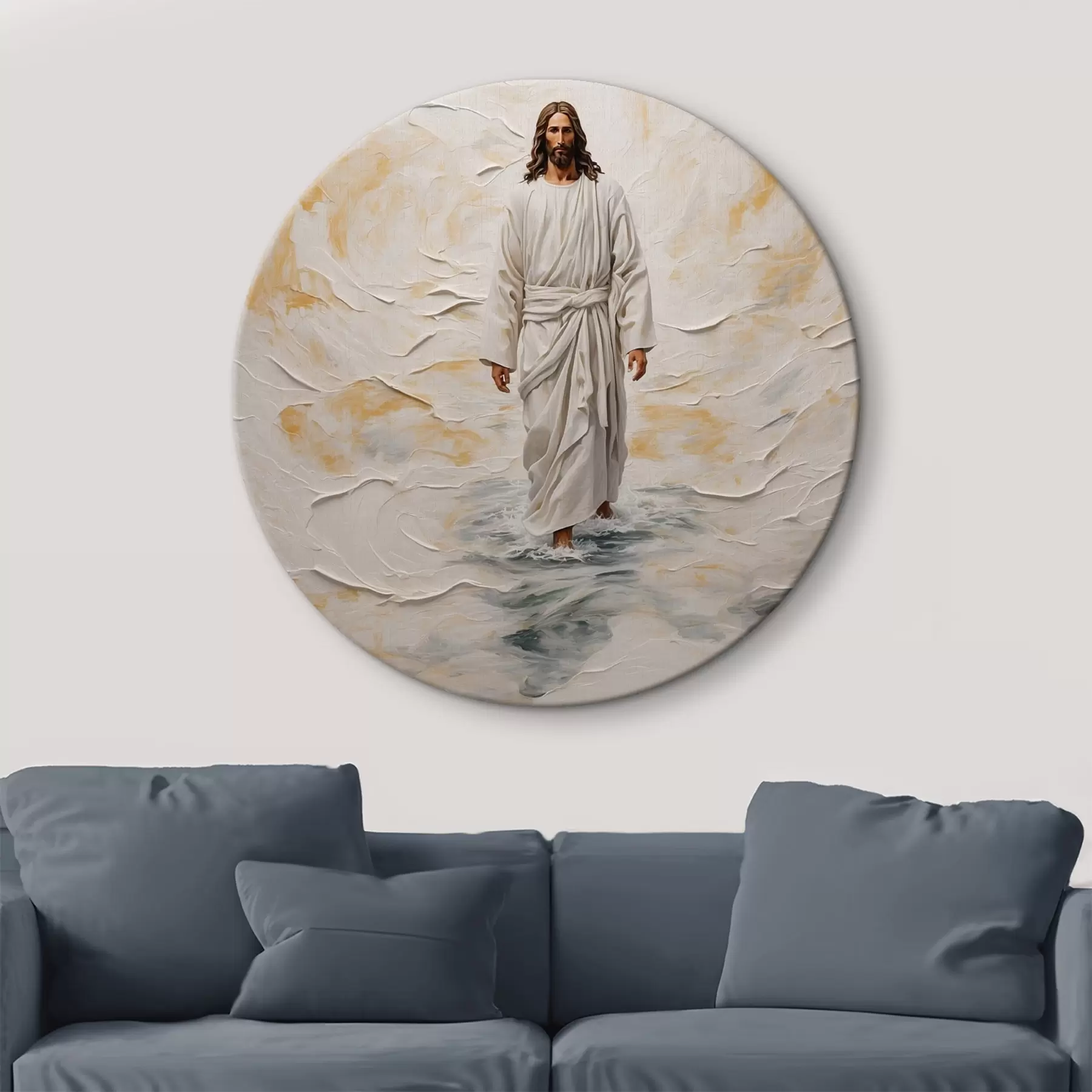  Schilderijen Jerur Chrirt lopend op water in olieverfschilderij in stijl r42769