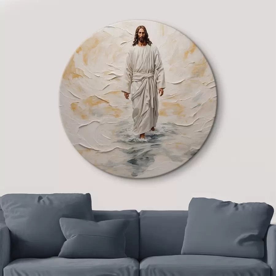  Schilderijen Jerur Chrirt lopend op water in olieverfschilderij in stijl r42769