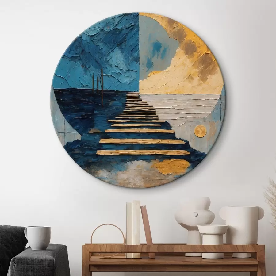  Schilderijen Pad naar twee sterren van de maan in olieverfschilderij stijl r42776