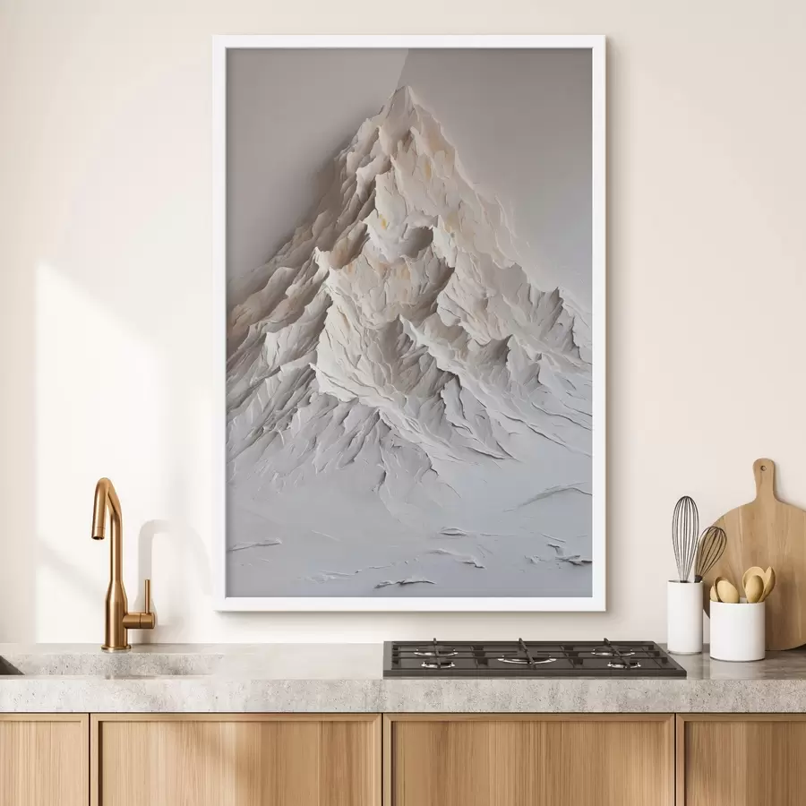 Papier peint photo montagne de neige en peinture à l'huile f42760