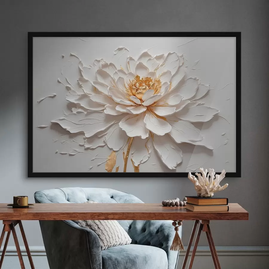 Papier peint photo Fleurs blanches en peinture à l'huile f42777