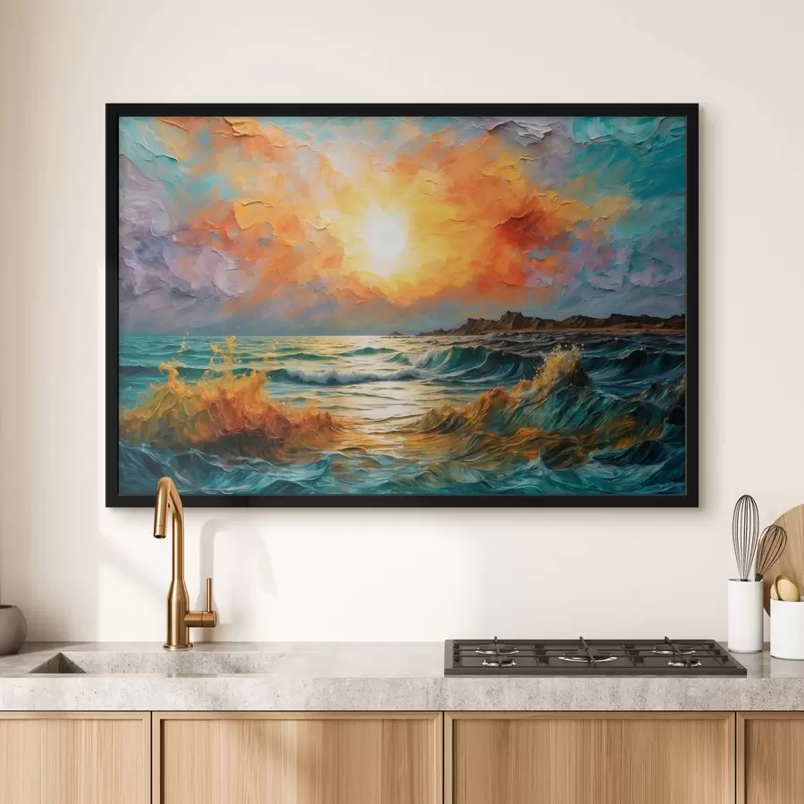 Fotobehang ftofmy fea en plezier in olieverfschilderij fstijl f42920