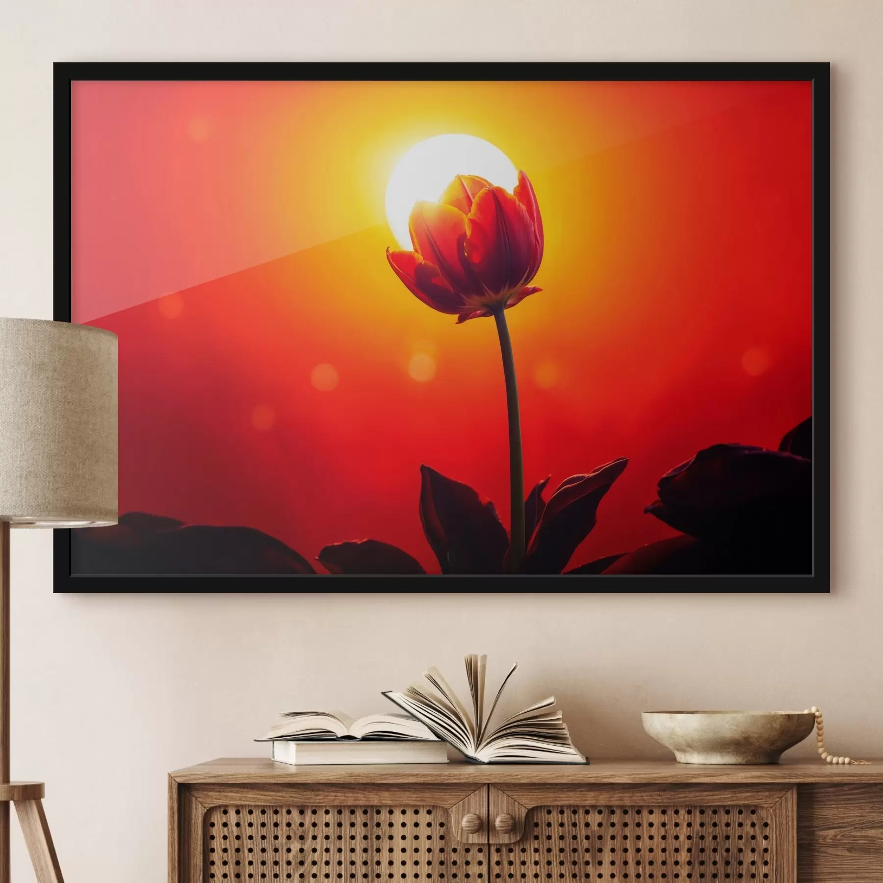  Peintures Tulipe sur fond de funfet f42922