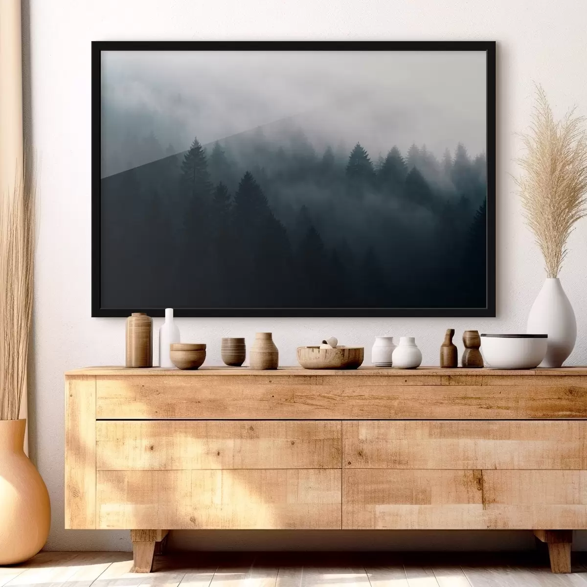 Affiche Fauteuil noir dans le brouillard f42926