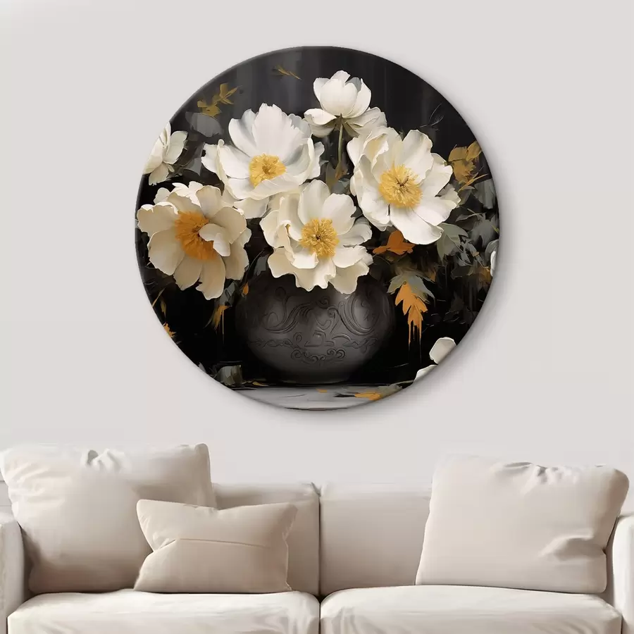  Schilderijen Witte pioenrozen in een vaas r42884