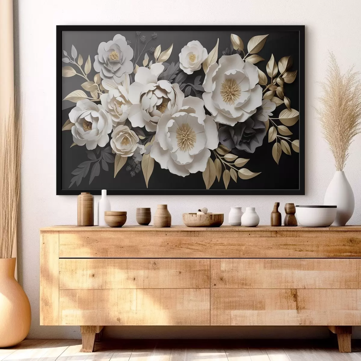 Affiche Fleurs magnifiques sur fond sombre f42969