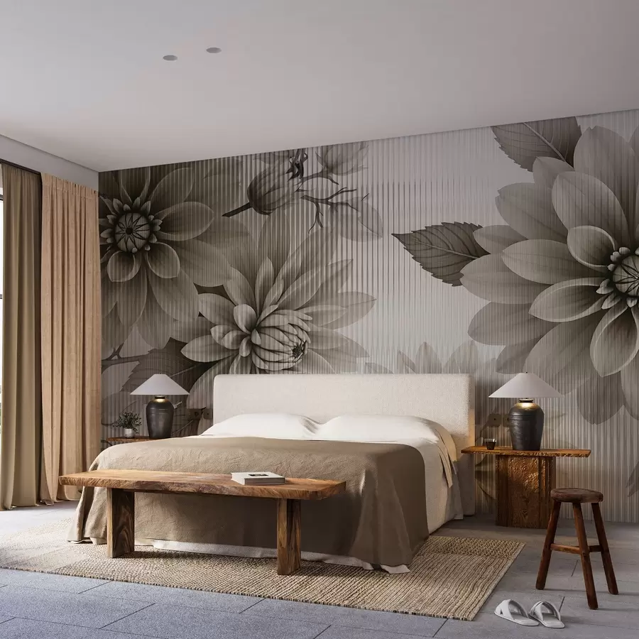 Papier peint photo Grandes fleurs derrière le verre w03197v1