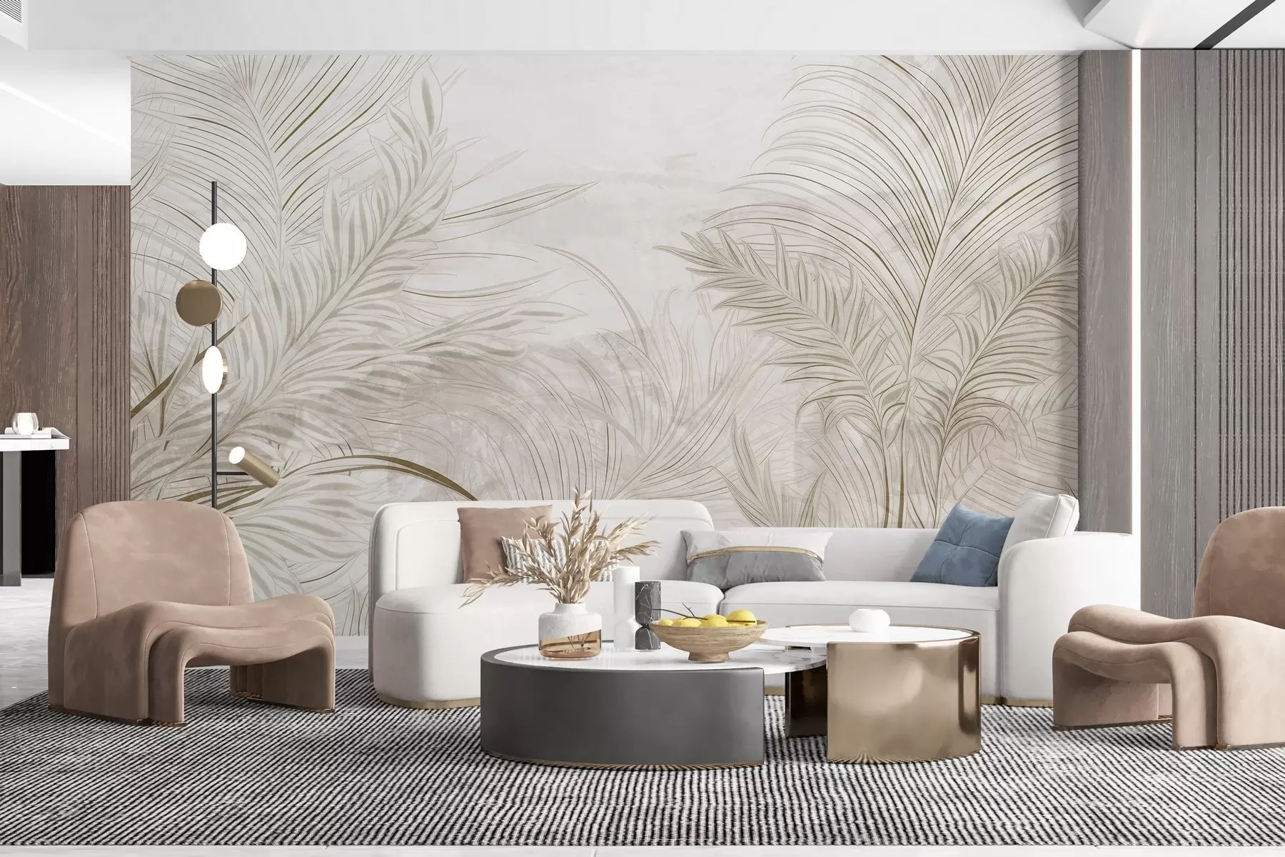 Papier peint photo Feuilles grunge élégantes w03207