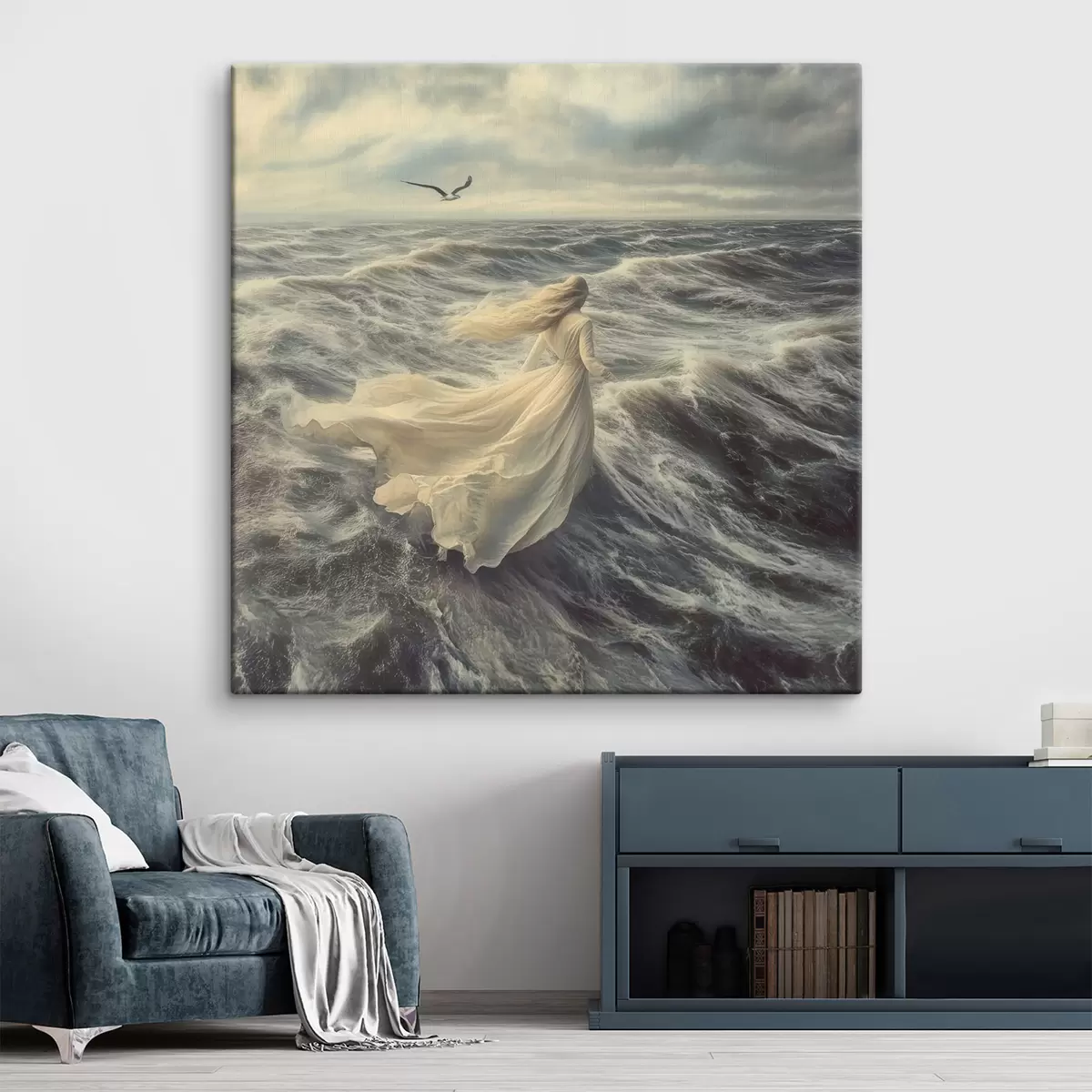  Peintures Fille sur les vagues de la mer s42986
