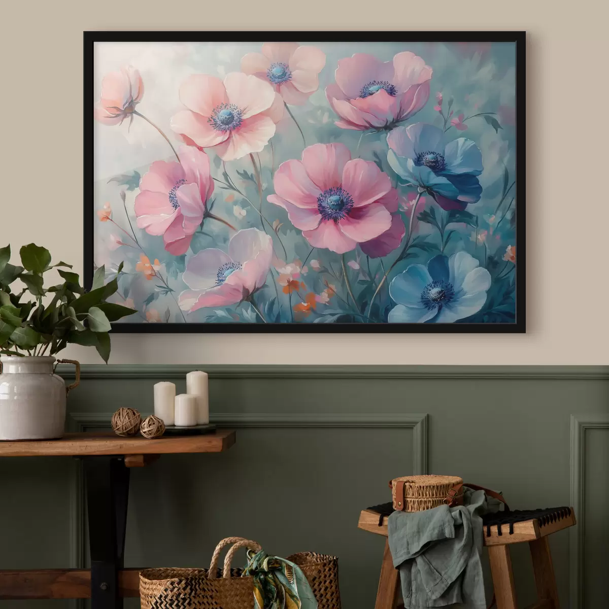 Affiche Fleurs colorées dans les champs f42973