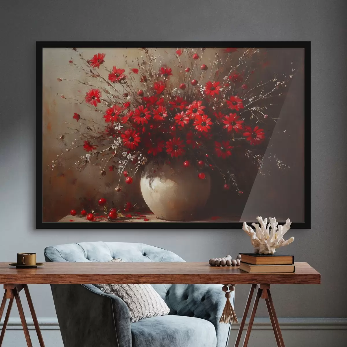 Affiche Bouquet rouge dans un vase f42983