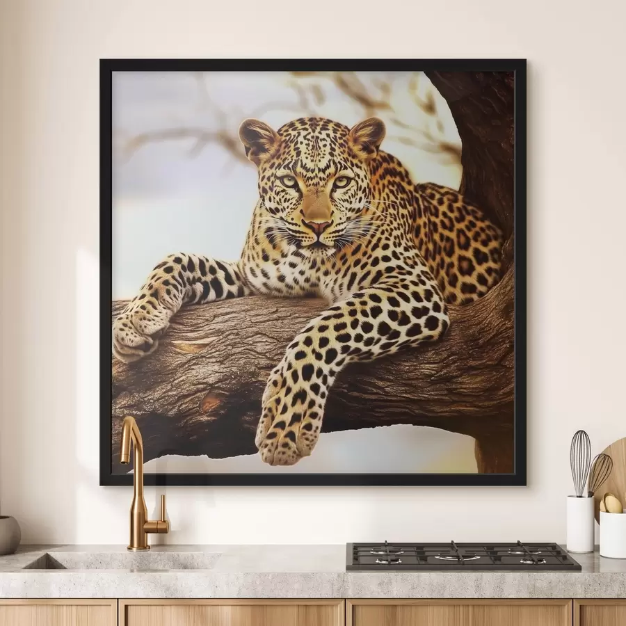 Papier peint photo Léopard sur un arbre f42984