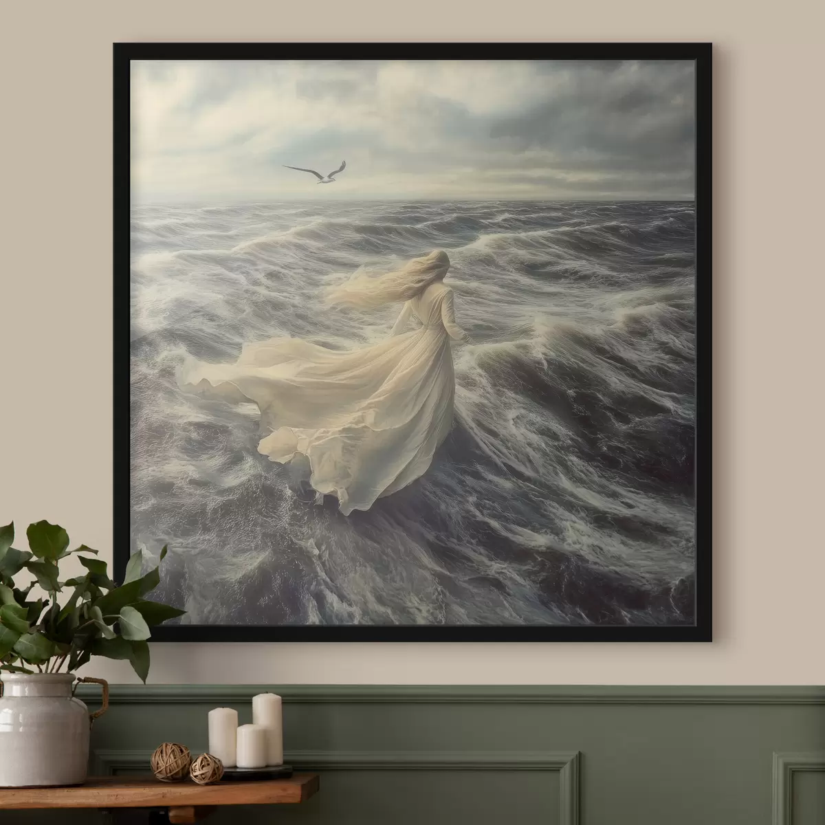 Affiche Fille sur les vagues de la mer f42986