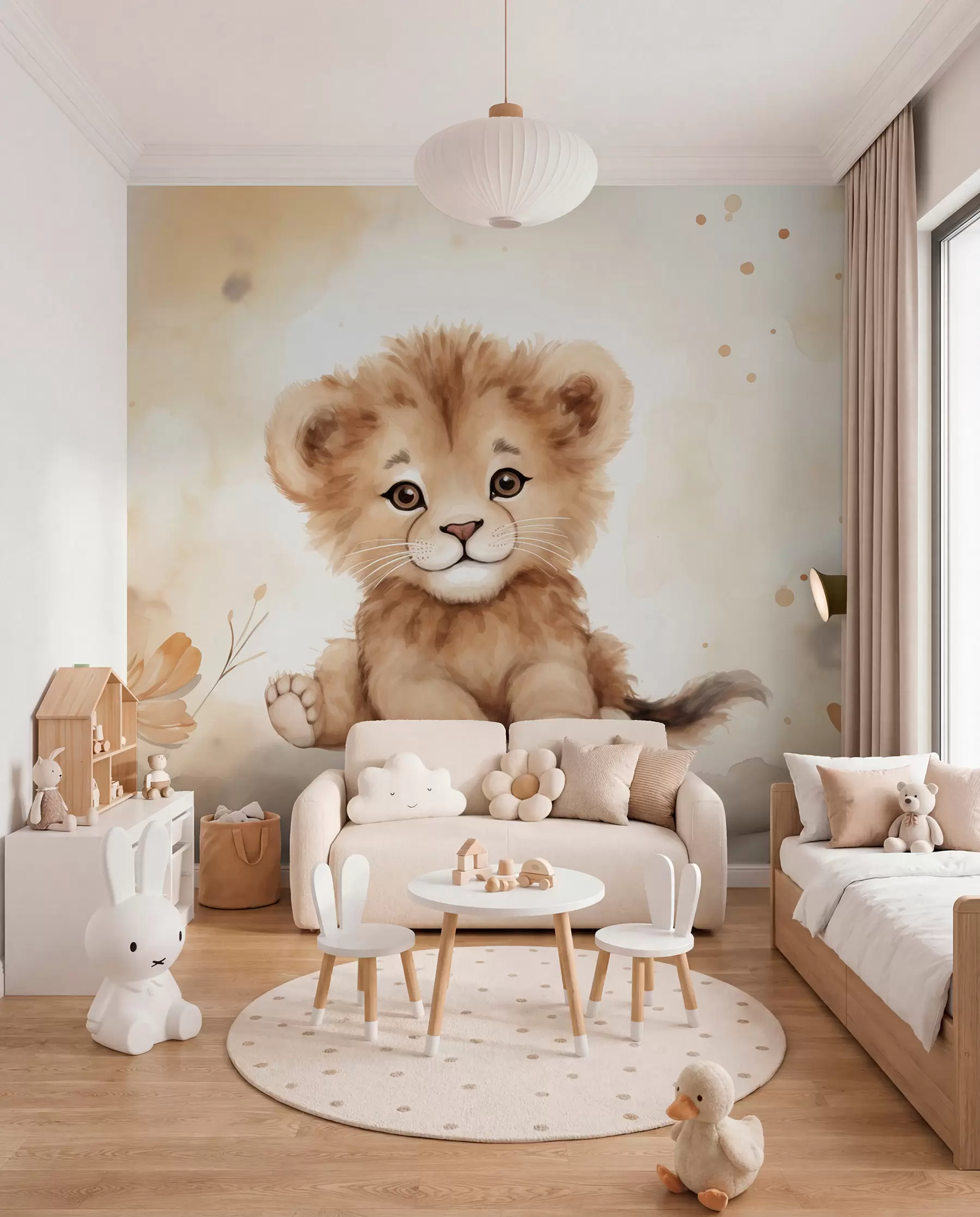 Papier peint photo Portrait d’un lionceau w08844
