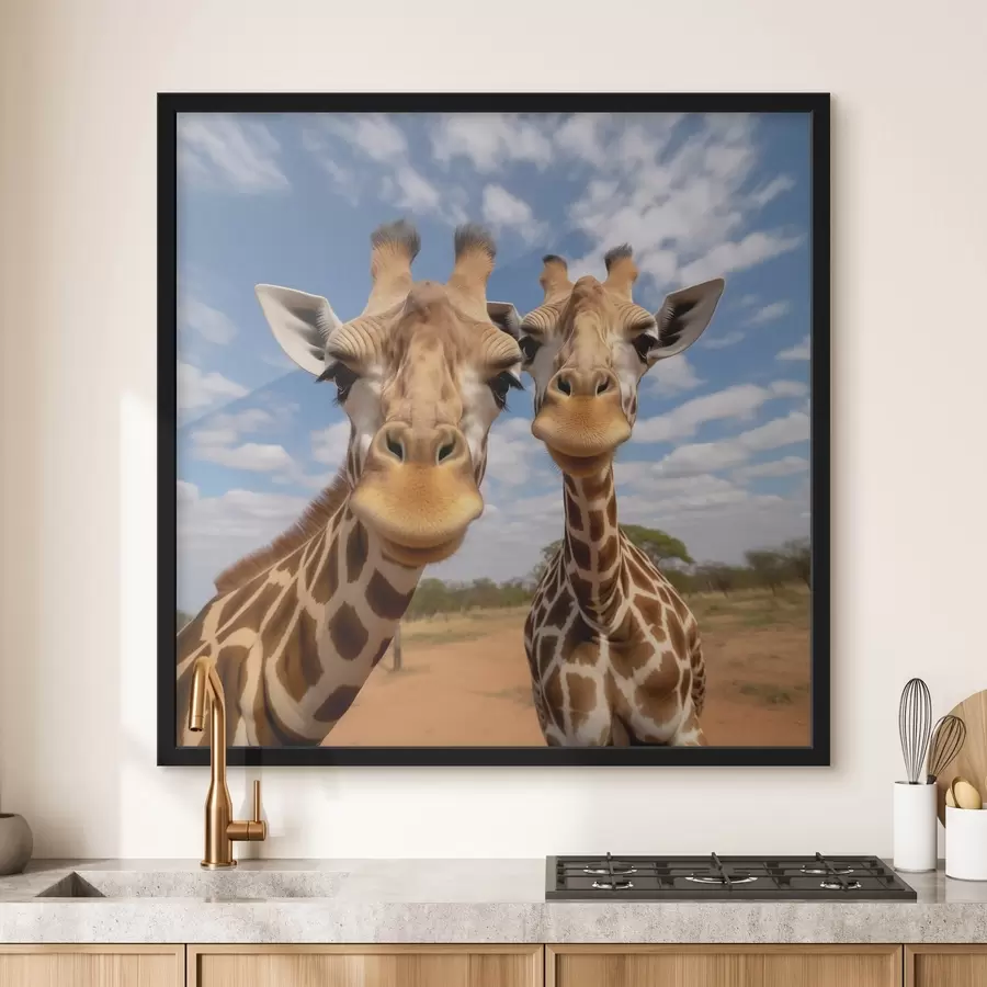 Fotobehang Een paar giraffen f43027